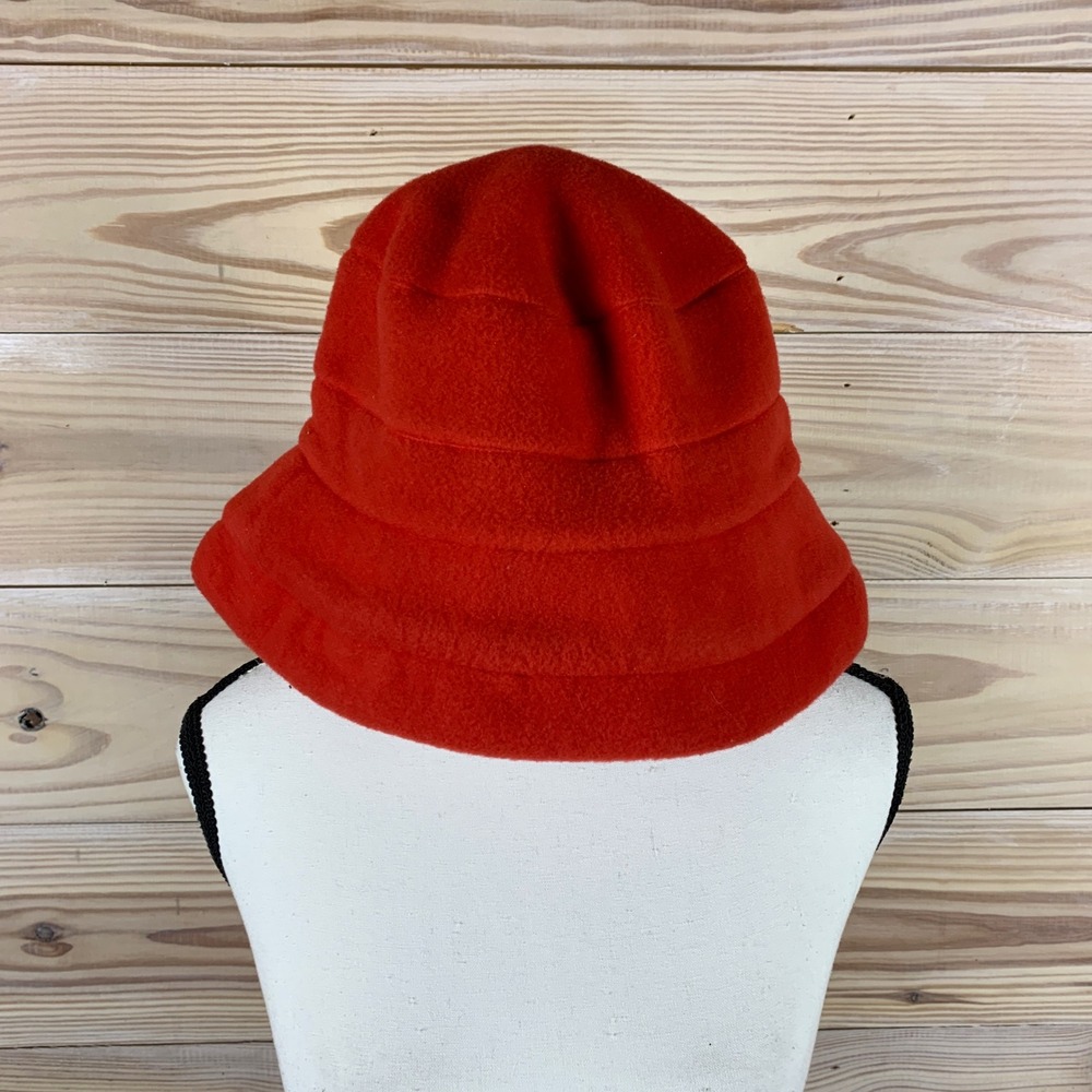 Hanna‎ Andersson Bucket Hat Unisex OS Red Fleece Tiered Fuzzy